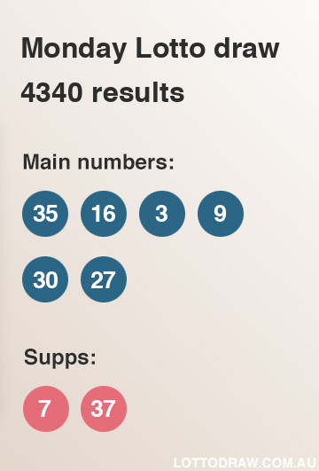 Monday Lotto results and numbers for draw number 4340