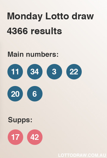 Monday Lotto results and numbers for draw number 4366