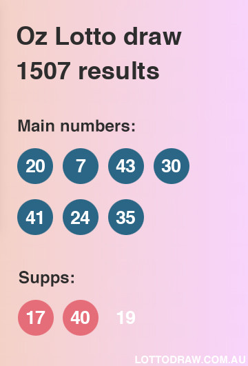 Oz Lotto results and numbers for draw number 1507