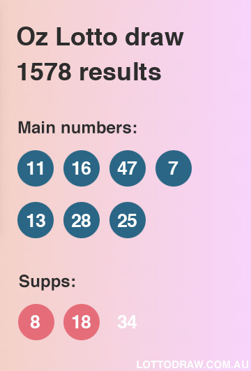 Oz Lotto results and numbers for draw number 1578