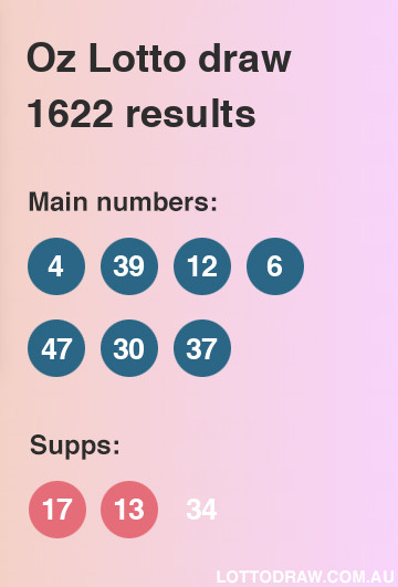 Oz Lotto results and numbers for draw number 1622