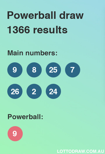 Powerball results and numbers for draw number 1366