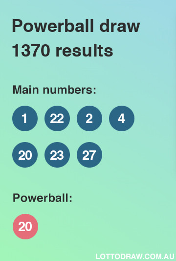 Powerball results and numbers for draw number 1370