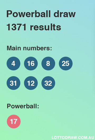 Powerball results and numbers for draw number 1371