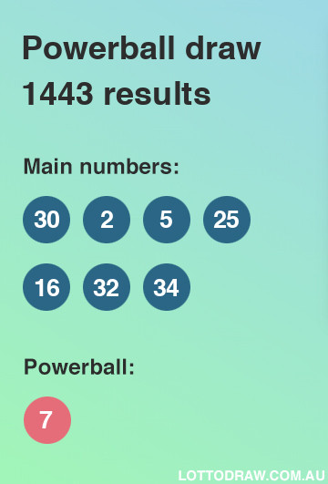 Powerball results and numbers for draw number 1443