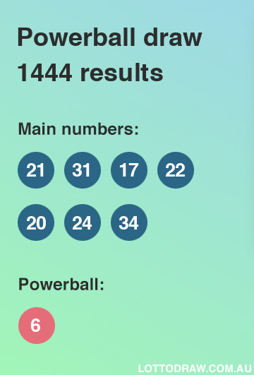 Powerball results and numbers for draw number 1444