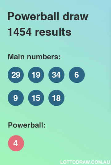 Powerball results and numbers for draw number 1454