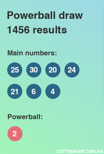 Powerball results and numbers for draw number 1456