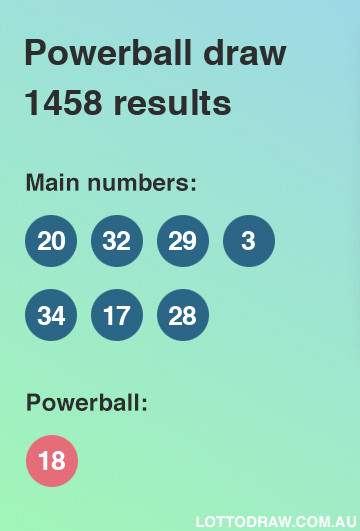 Powerball results and numbers for draw number 1458