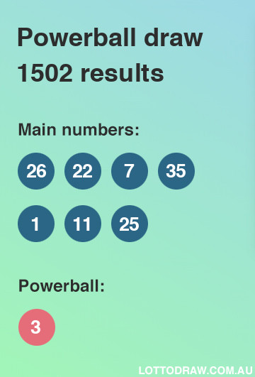 Powerball results and numbers for draw number 1502