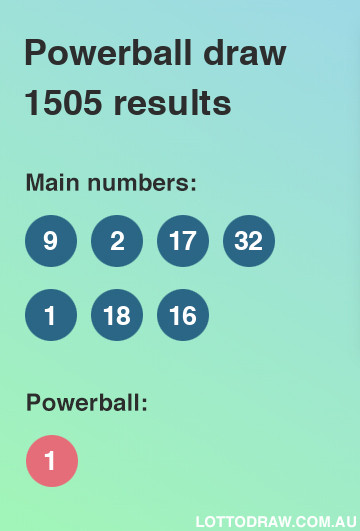 Powerball results and numbers for draw number 1505