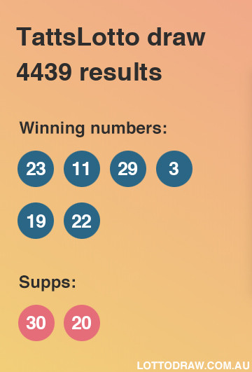 TattsLotto results and numbers for draw number 4439