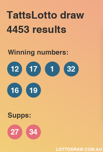 TattsLotto results and numbers for draw number 4453