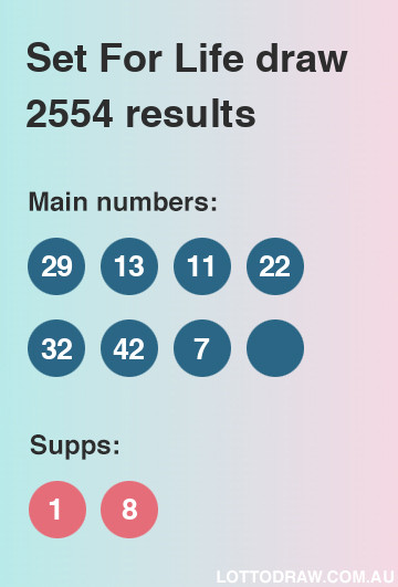 Set for Life results and numbers for draw number 2554