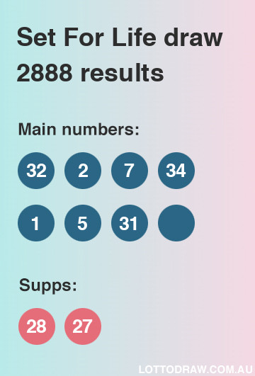 Set for Life results and numbers for draw number 2888