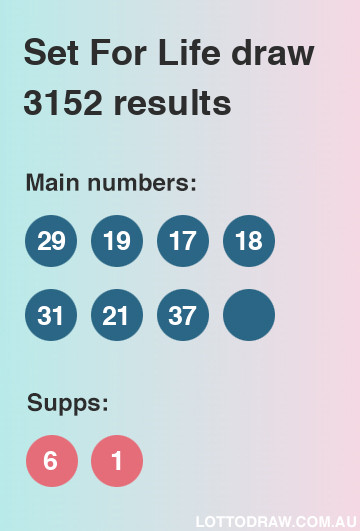 Set for Life results and numbers for draw number 3152