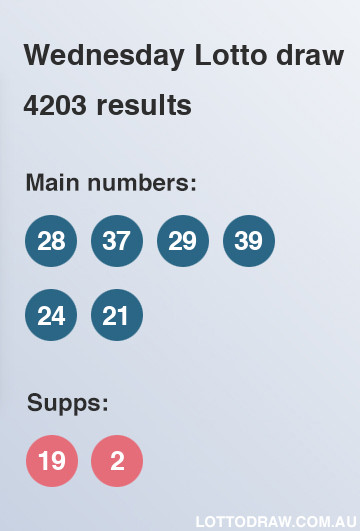 Wednesday Lotto results and numbers for draw number 4203